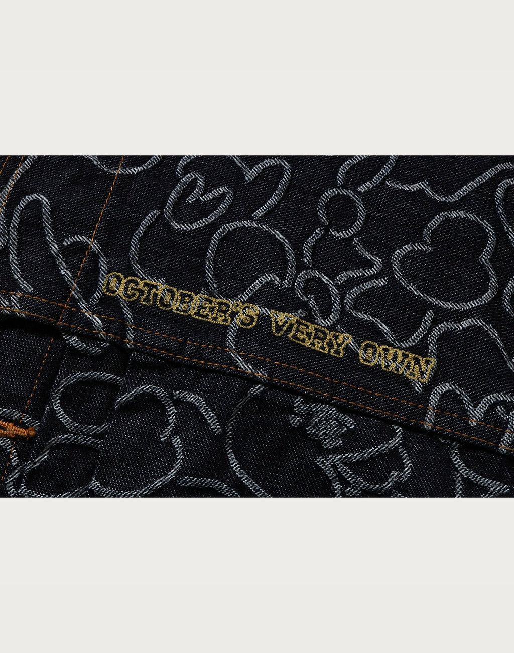BAPE X OVO NEON 1ST CAMO JACQUARD DENIM JACKET MENS