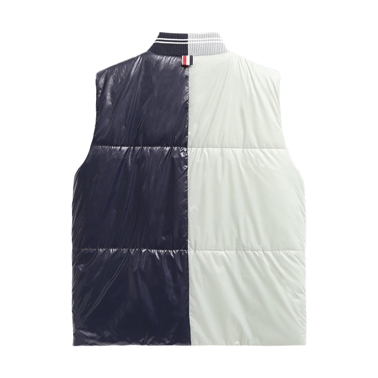 Unisex Shiny Colorblock Baseball Collar Vest