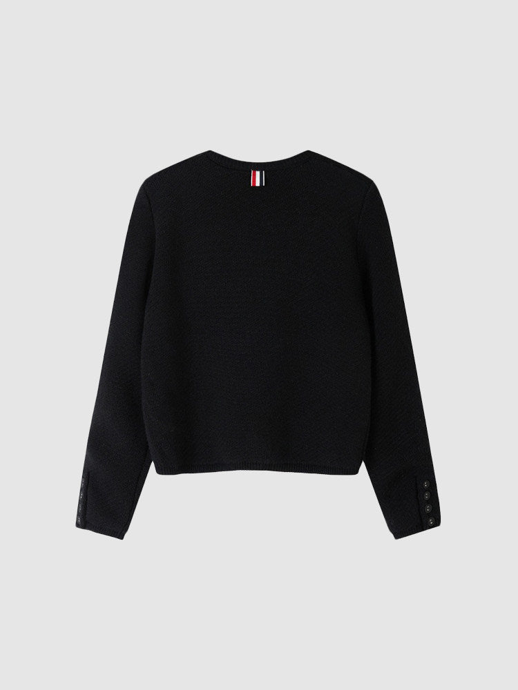 Thom Browne Style Cropped Round-Neck Women's Jacket