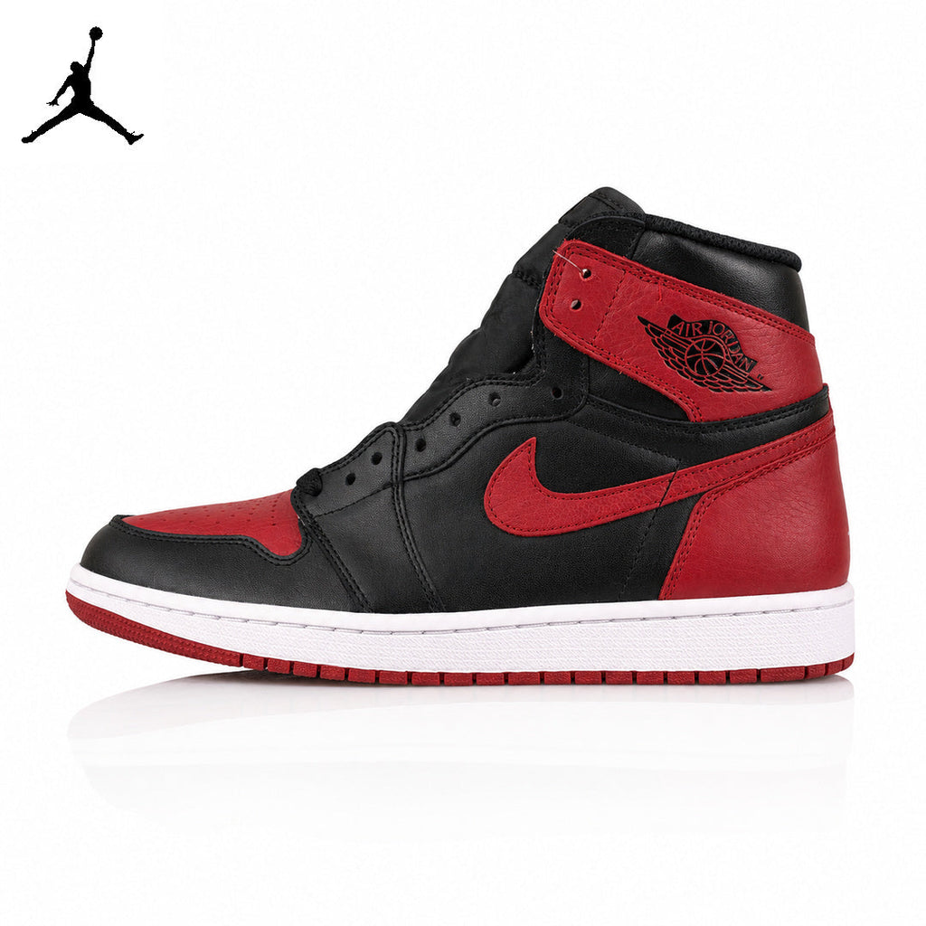 Air Jordan 1 High Banned Black/Red 555088-001 Unisex Sneakers