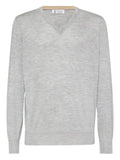 Brunello Cucinelli V-neck cashmere-silk jumper