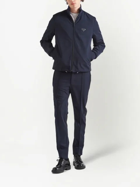 Prada stretch technical fabric zipper sweatshirt