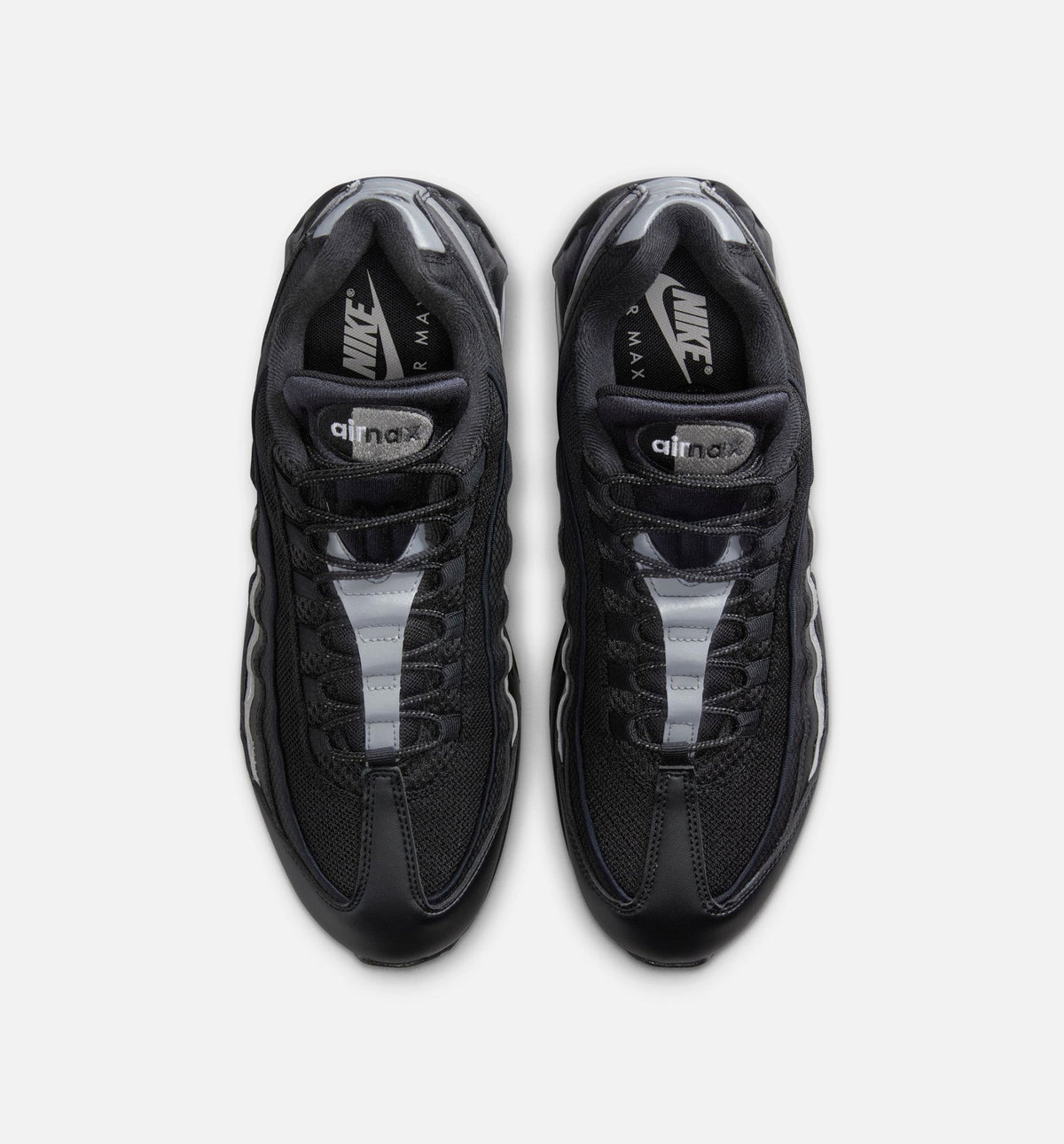 Air Max 95 Big Bubble OG Reflective Accents Men's Sneakers - Black/Black/White/Metallic Silver