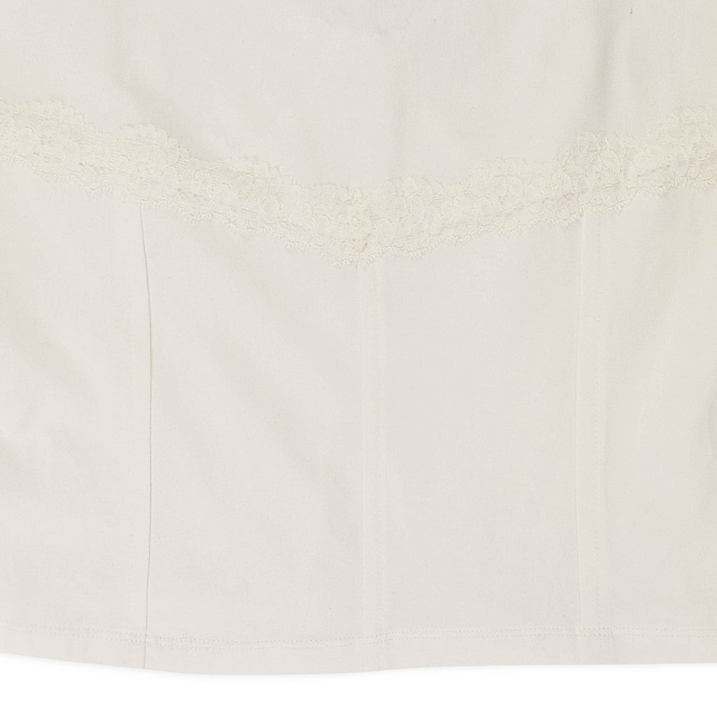 LACE TRIM BUSTIER WHITE T-SHIRT