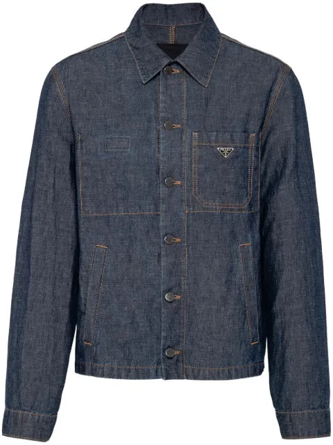 Prada triangle-logo shirt jacket