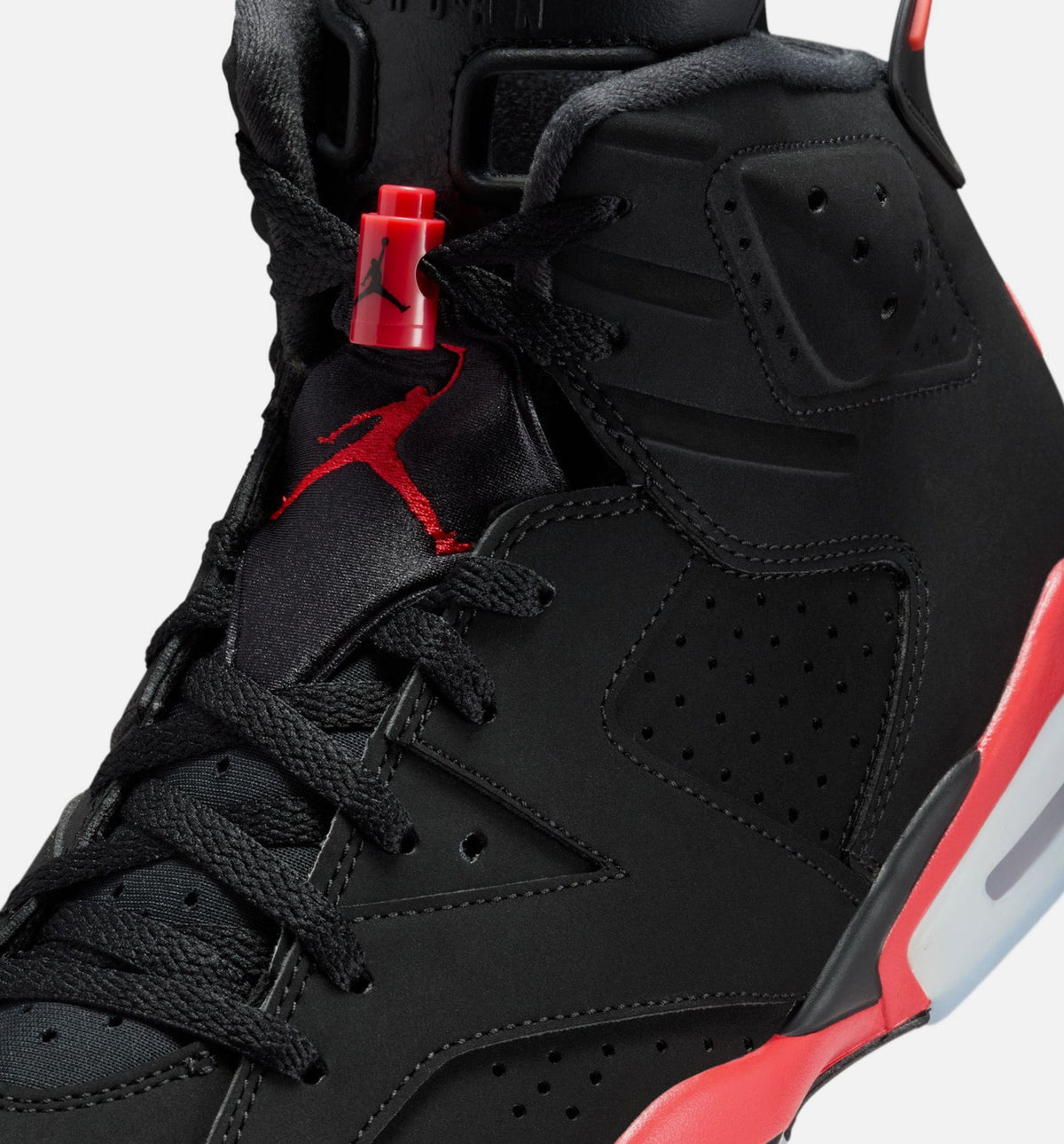 Air Jordan 6 Retro Infrared Salesman Men's Sneakers - Black/Light Crimson
