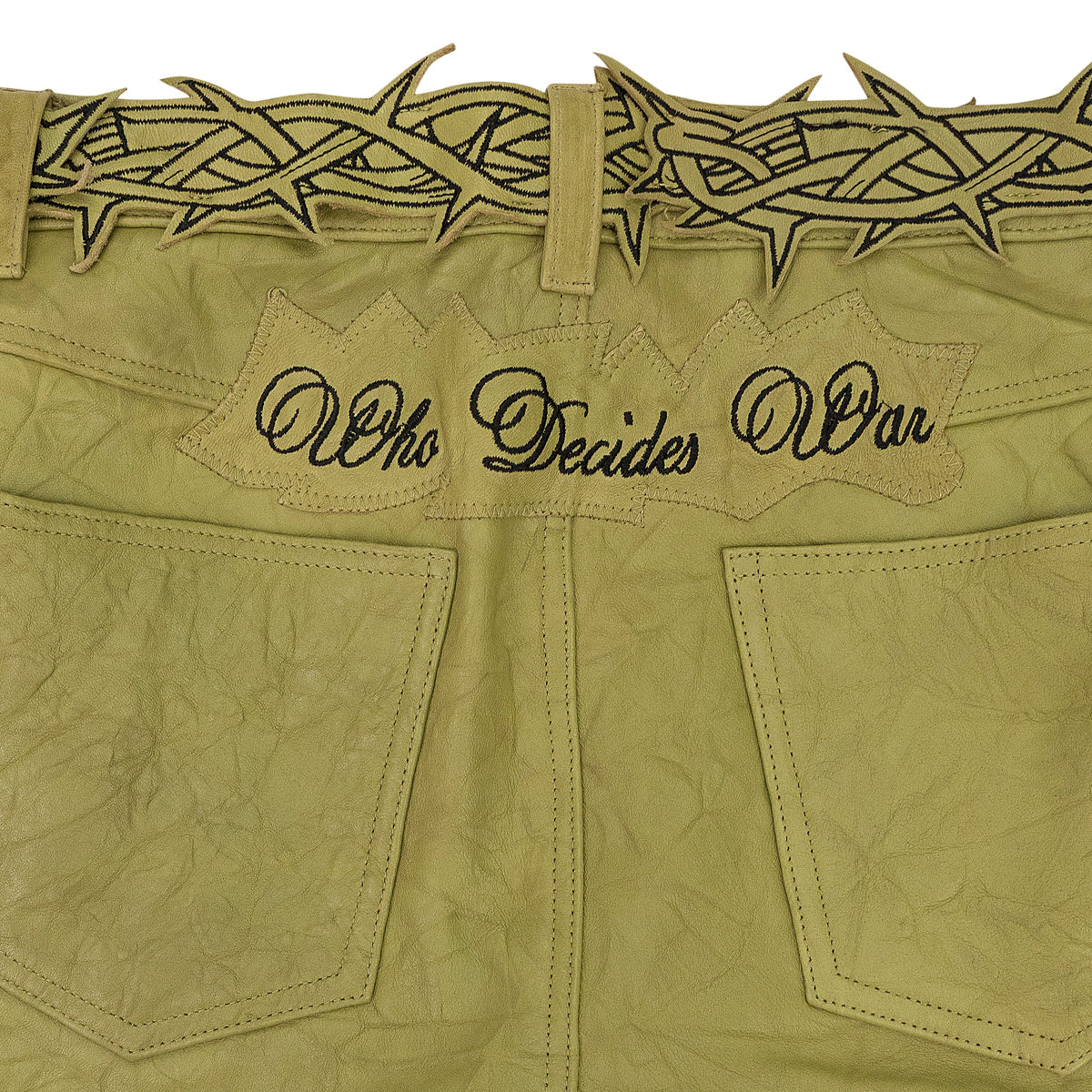 TAN GARDEN GLASS THORNED PANTS