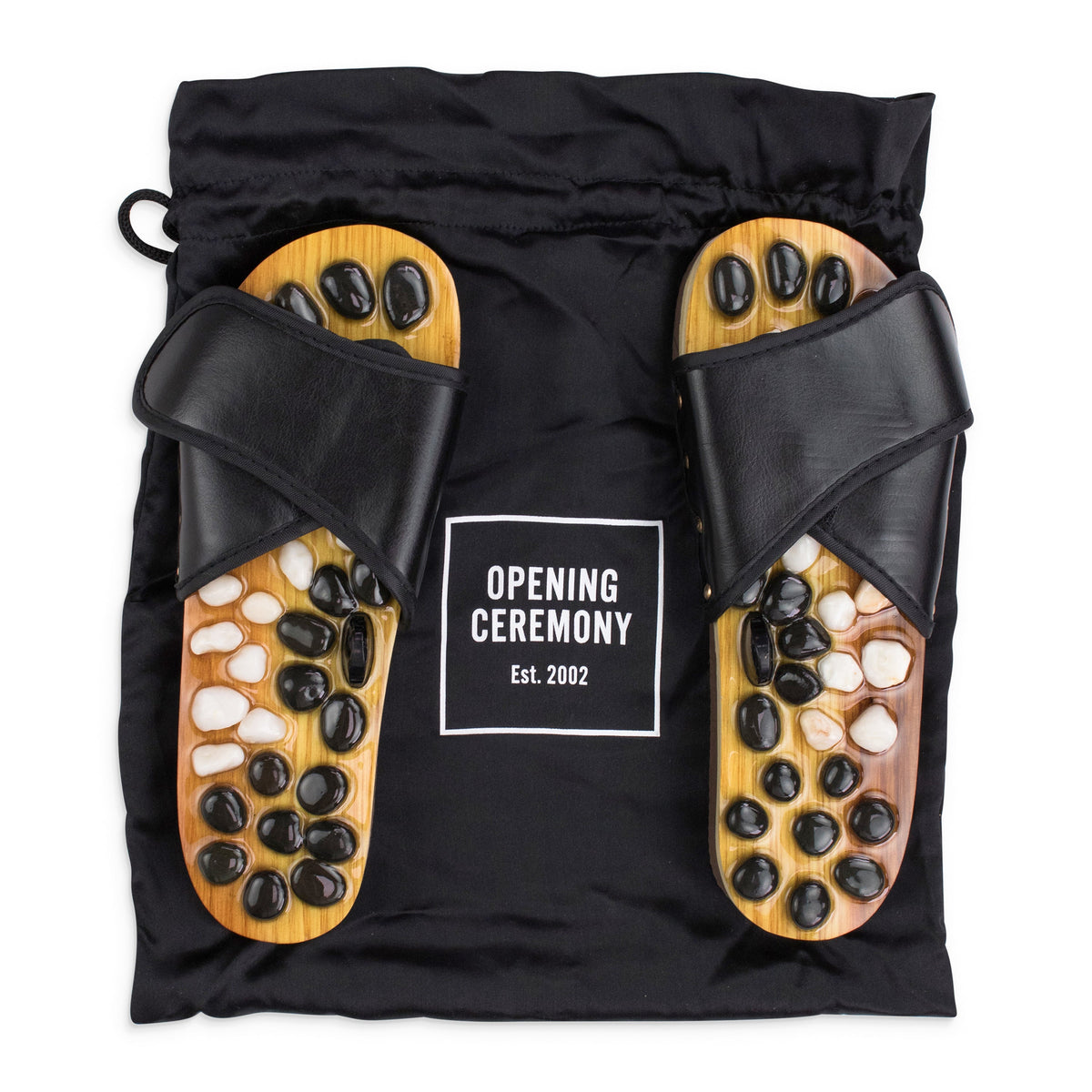 BLACK MASSAGE SANDALS