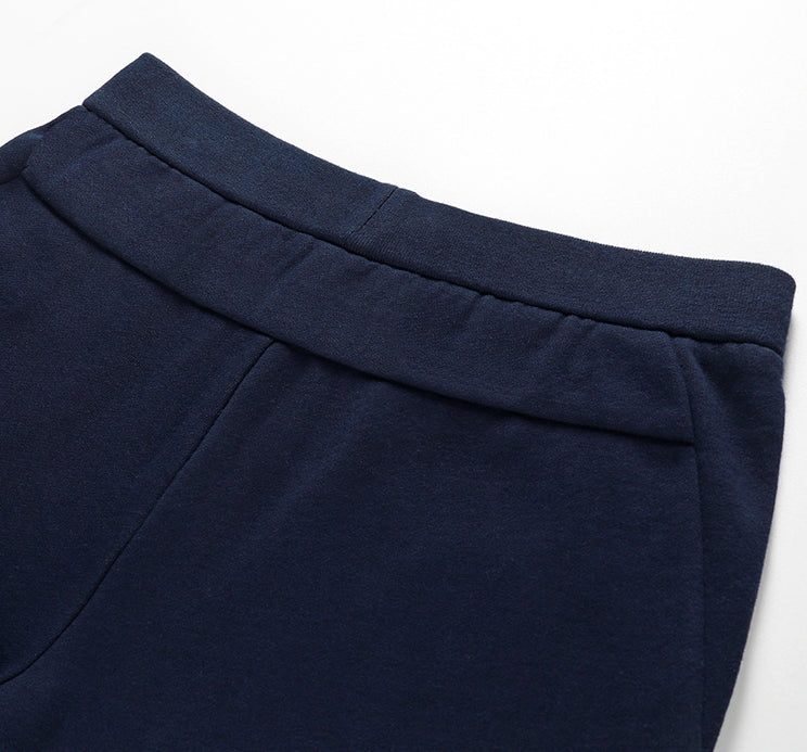 Thom Browne Style Men's Casual Wide - Leg Pants - Cotton Signature Four-Bar Detail
