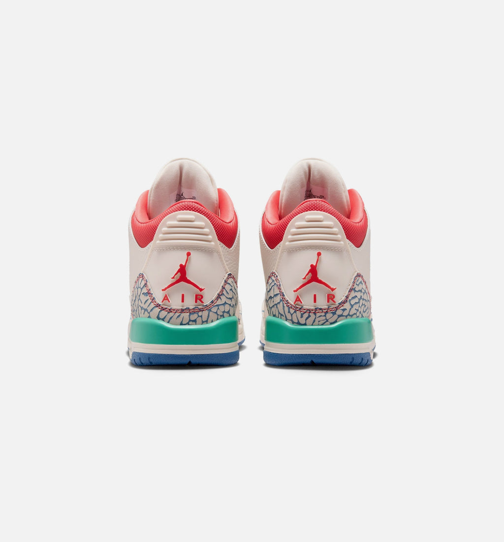 Air Jordan 3 Retro Play Your Way Grade School – Chalk/Track Red/True Blue/Kinetic Green