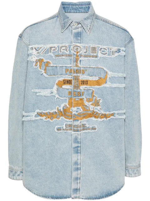 Y/Project Paris Best Patch Denim Shirt Blue "Blue"