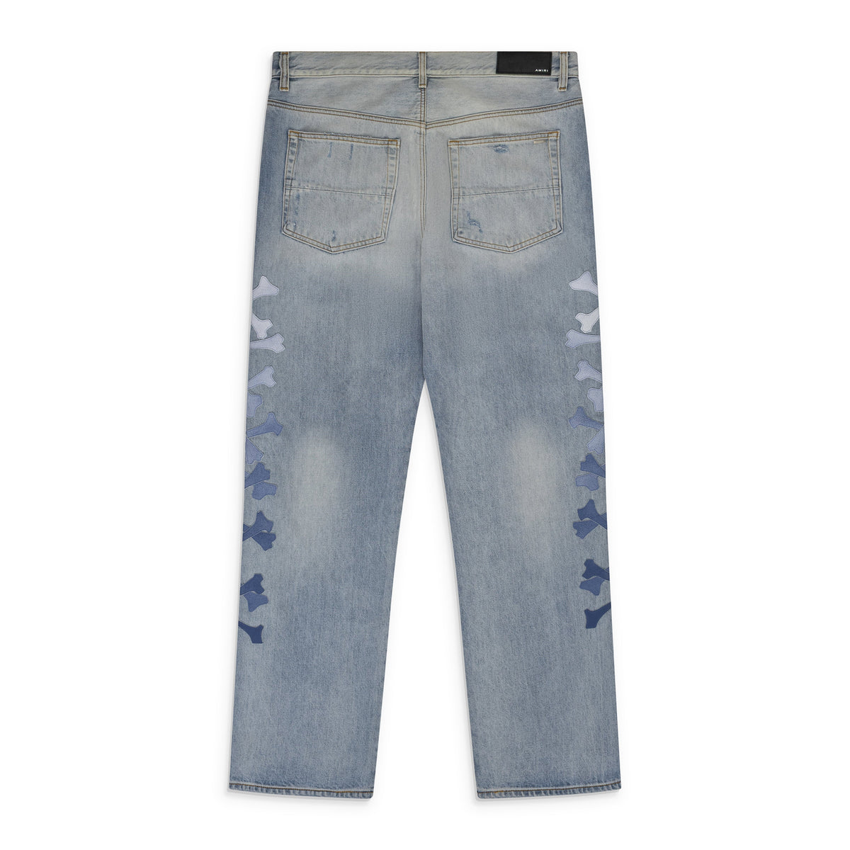 Stone Indigo/Blue Gradient Bones Straight Jeans