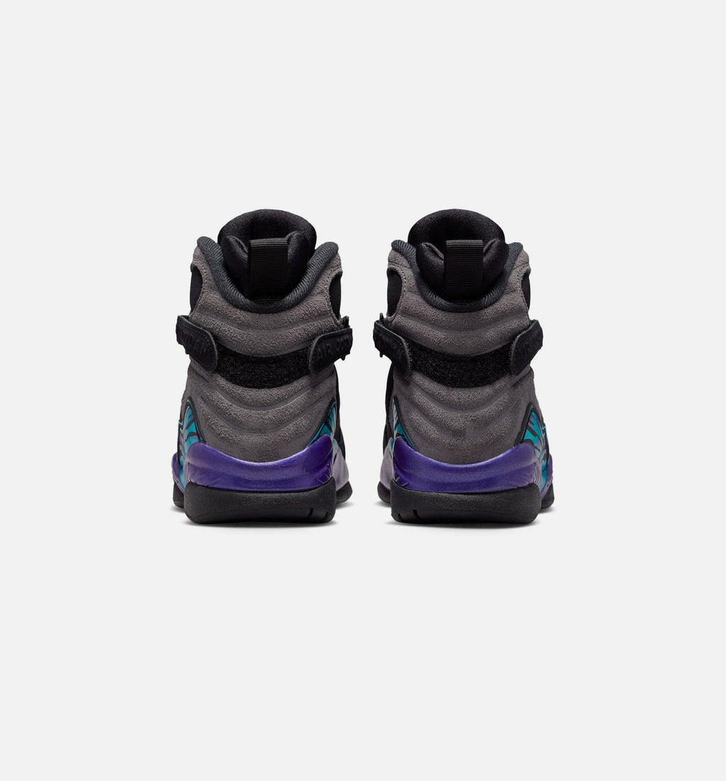 Air Jordan 8 Retro Aqua Grade School Lifestyle Shoes | Black / Bright Concord / Multi-Color
