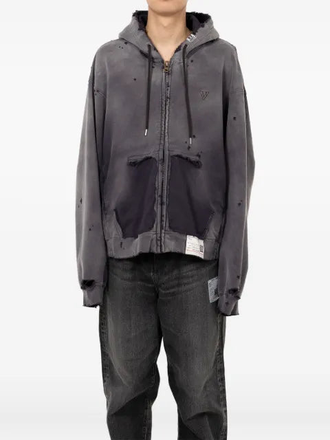 Maison MIHARA YASUHIRO sun faded zip-up hoodie