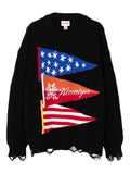 KAMIYA  flag frayed sweater