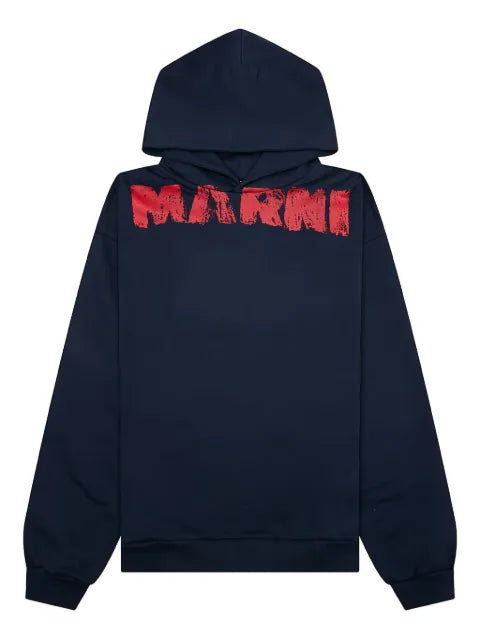 Marni brushstroke logo-print hoodie