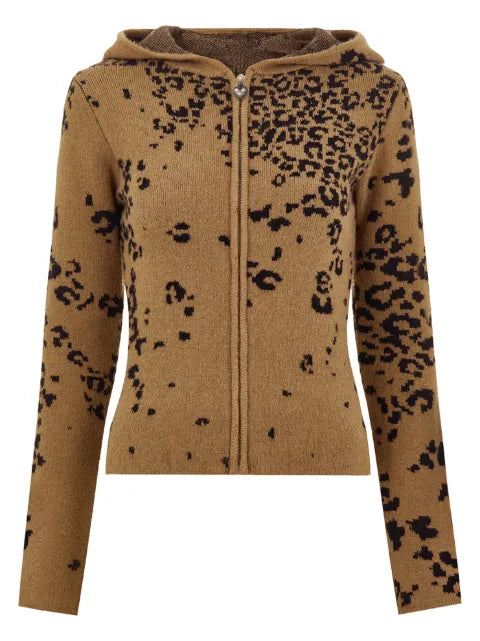 Protémoa cheetah-print zip-up hoodie