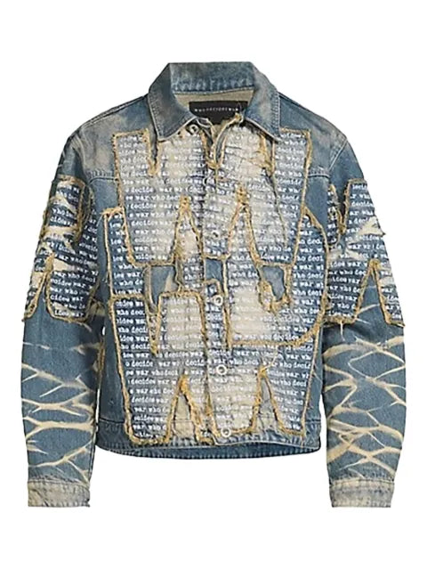 Who Decides War Overlay denim jacket