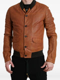 Dolce & Gabbana perforated leather jacket