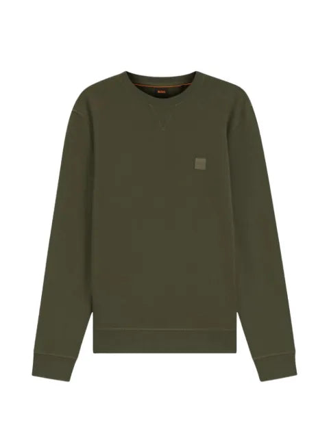 BOSS logo-patch sweatshirt in cotton terry
