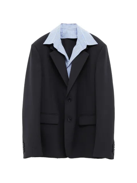 Balenciaga hybrid shirt jacket in dark navy