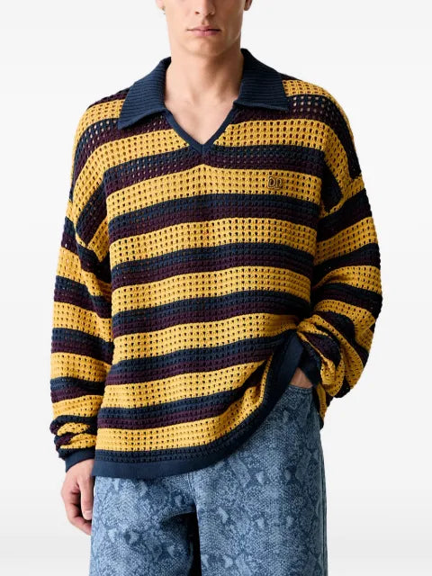 Daily Paper striped open-knit sweater