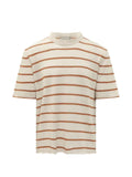 AMARANTO  striped short-sleeve sweater