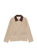 Drôle De Monsieur contrast-collar cotton jacket