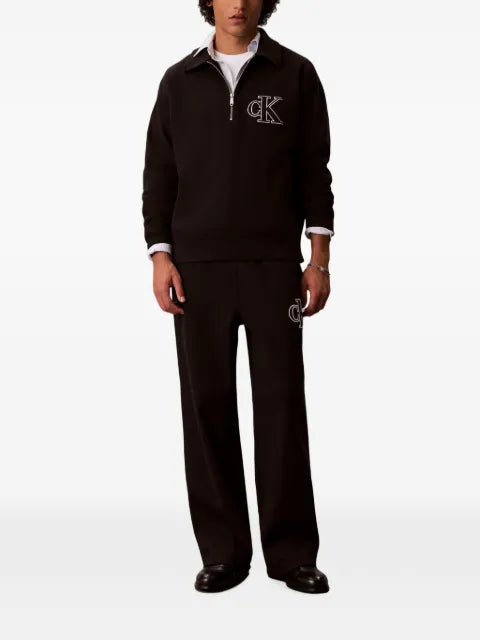 Calvin Klein logo-embroidered half-zip sweater