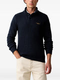 Aeronautica Militare ribbed-knit logo-embroidered sweater