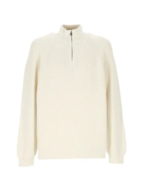 ANERKJENDT ribbed-knit quarter-zip knitwear