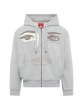 KidSuper Patchwork Face zip-up hoodie