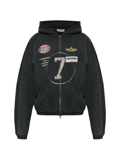 DUKE & DEXTER DR4 Eat Dirt graphic-print zip-up hoodie