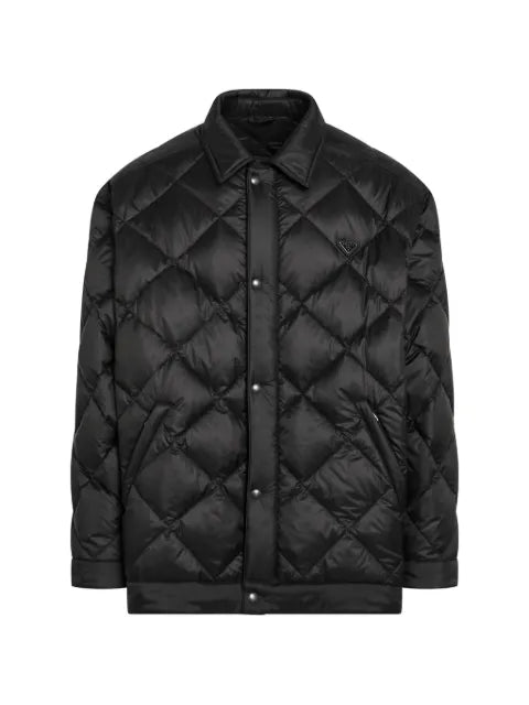 Prada quilted logo-plaque jacket