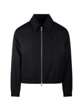 AMI Paris black wool padded jacket with Ami de Coeur