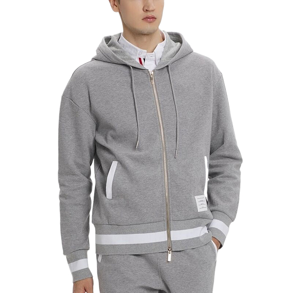 4 - Bar Athletic Hoodie - Premium Sports Zip - Up Sweatshirt | Thom Browne