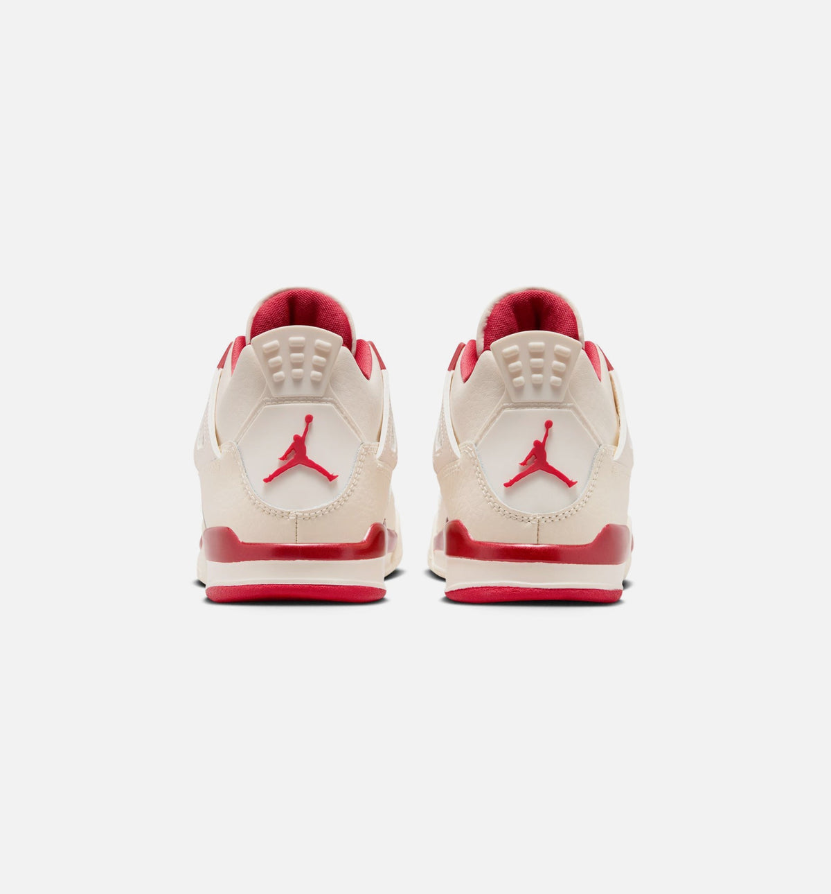 Air Jordan 4 Retro Valentine's Day Preschool Shoes - Pale Ivory Sierra Red Tough Red