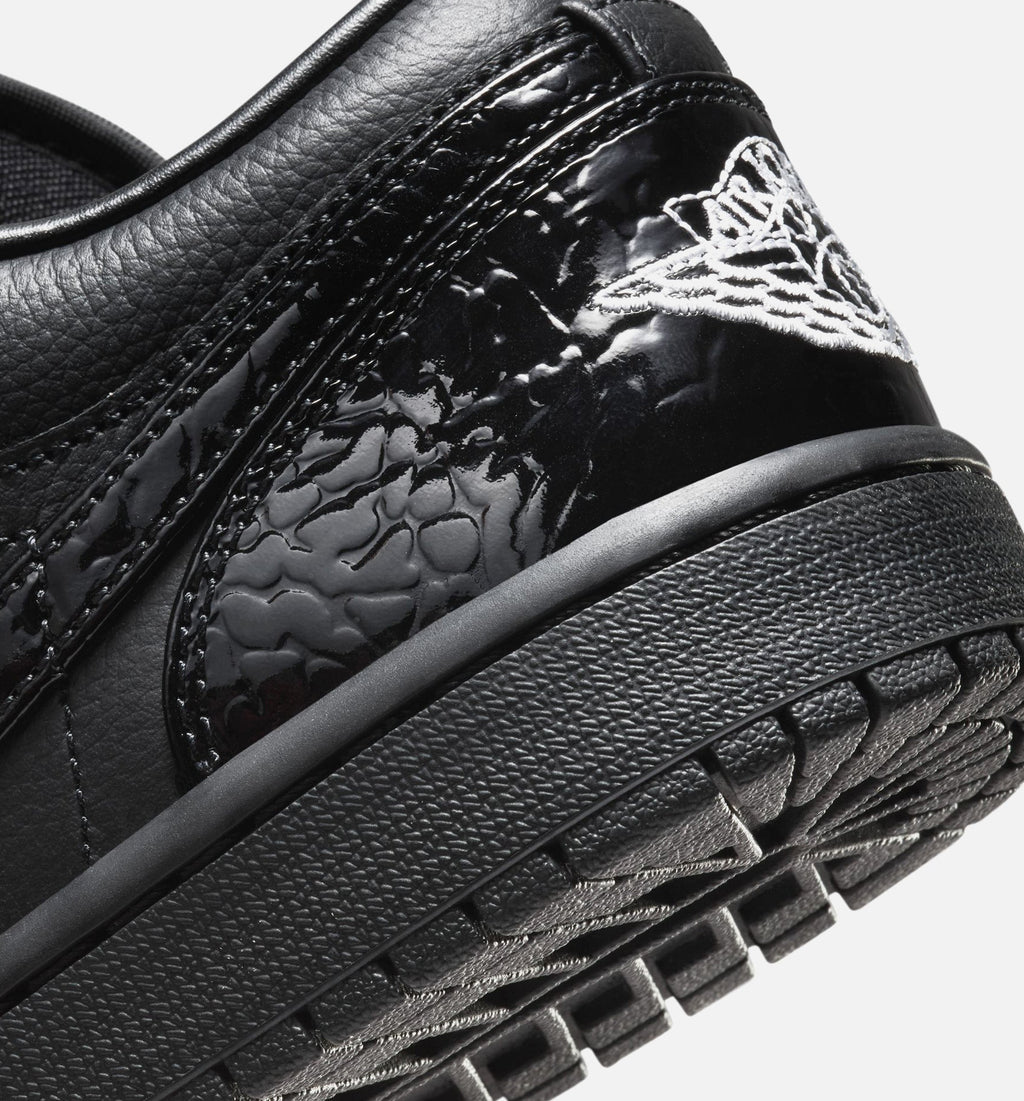 Air Jordan 1 Low Patent Elephant Women's Shoes - Black/White/Silver