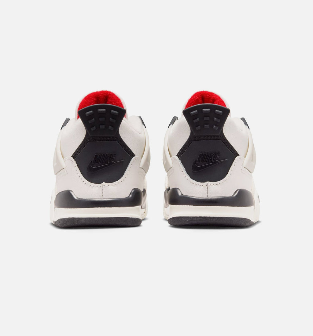 Air Jordan 4 Retro Flight Club Infant Sneakers - Sail/Black/University Red