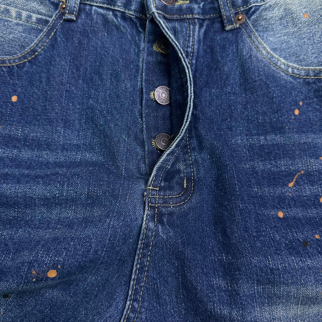 Acne Studios Paint‑Splatter Distressed Straight‑Leg Jeans