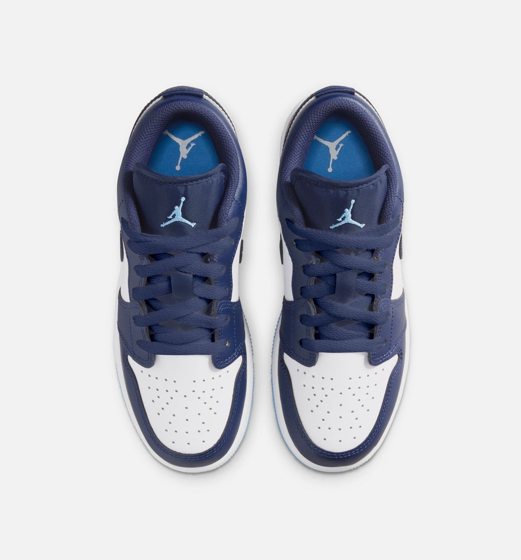 Air Jordan 1 Low Grade School Shoes - Navy/Blue/White