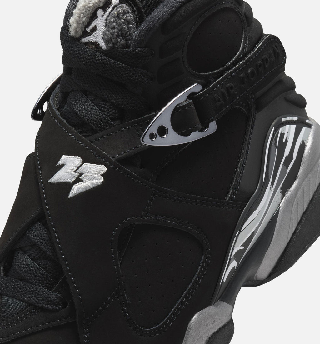 Air Jordan 8 Retro Chrome Black and Light Graphite Grade School – Black/White/Light Graphite