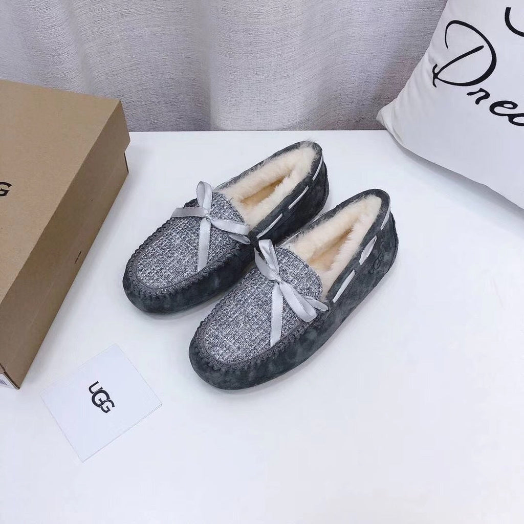 Grey Chanel-Style Driving Loafers — Sophisticated & Chic | New Arrival | In Stock