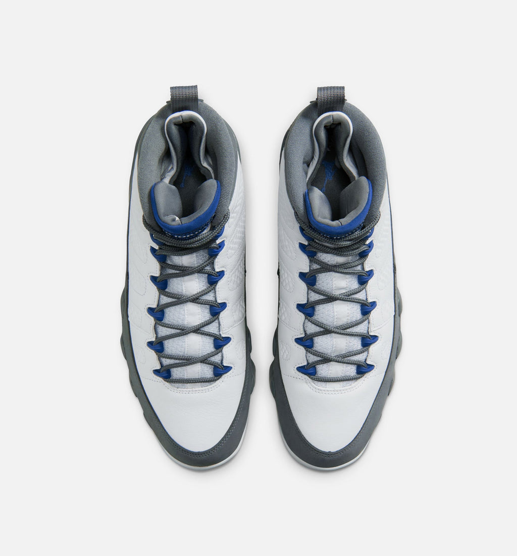 Air Jordan 9 Retro Flint Grey and French Blue Men's Shoes - White/French Blue/Flint Grey