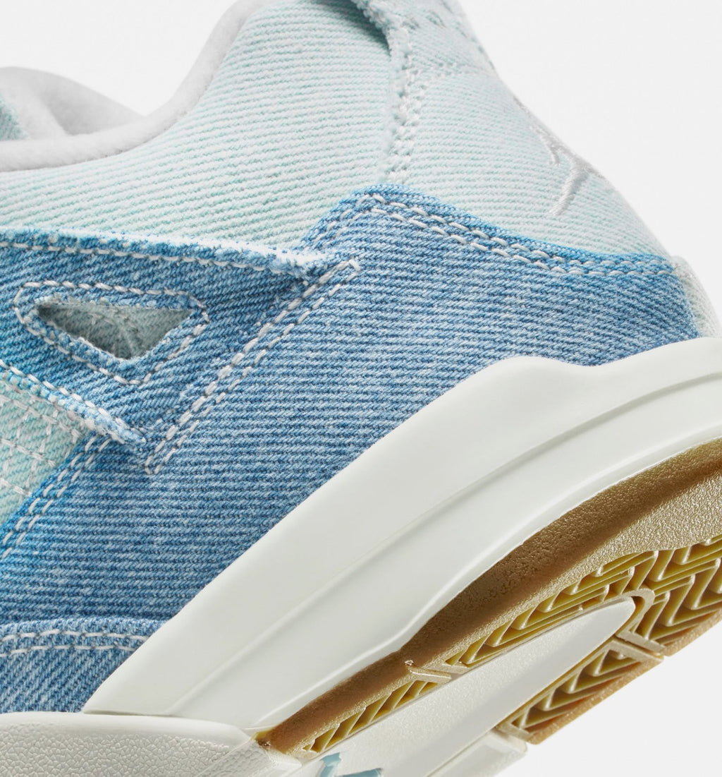 Air Jordan 4 Retro "Worn Blue" Little Kids' Shoe – Sail/Worn Blue/Metallic Gold