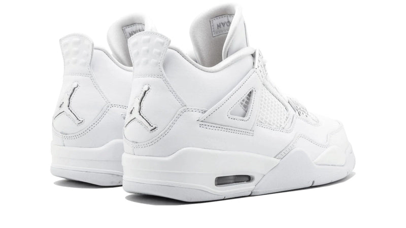 Air Jordan 4 Retro 'Pure Money' – All-White Premium Sneaker with Metallic Silver Accents