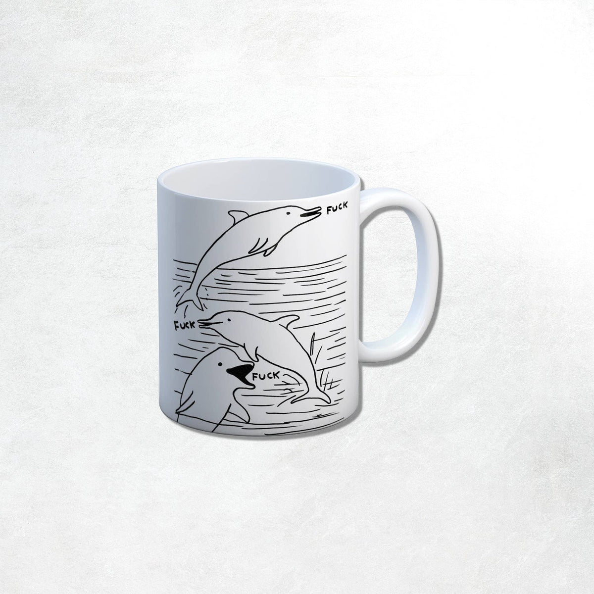 David Shrigley Mug: Dolphin Fuck