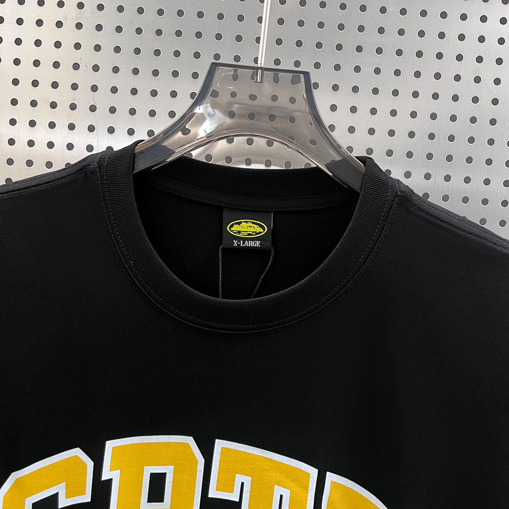 Corteiz CRTZ Arch Logo Oversized Tee – Black/Yellow