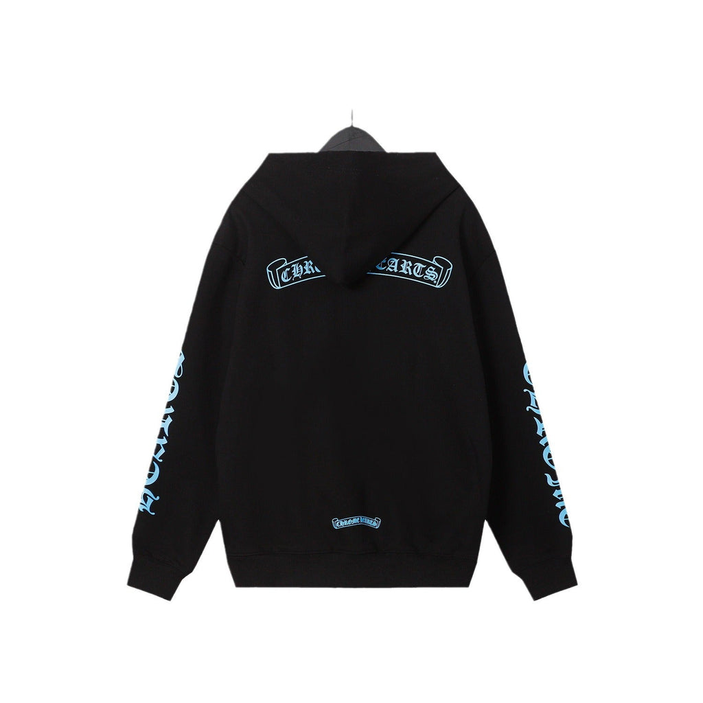 Chrome Heart HoodieCH Premium Lightning Blue Zipper Hooded Sweater Jacket Cardigan