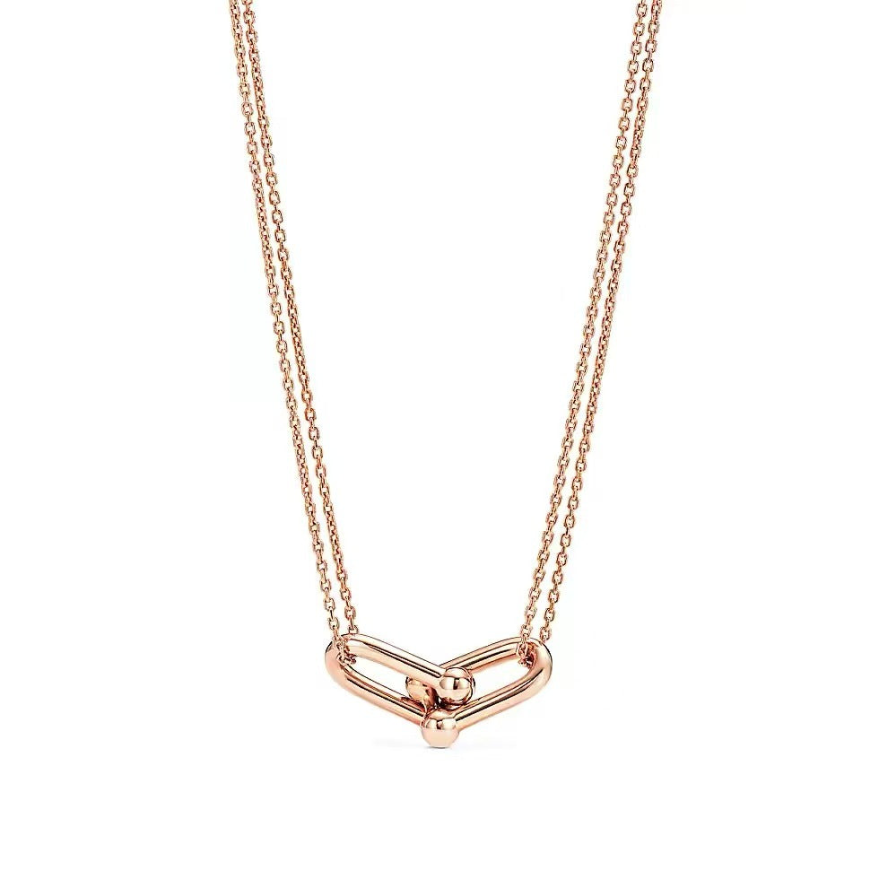 Tiffany Style Horseshoe 18K Gold-Plated Necklace